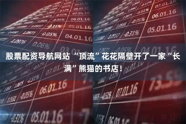 股票配资导航网站 “顶流”花花隔壁开了一家“长满”熊猫的书店！